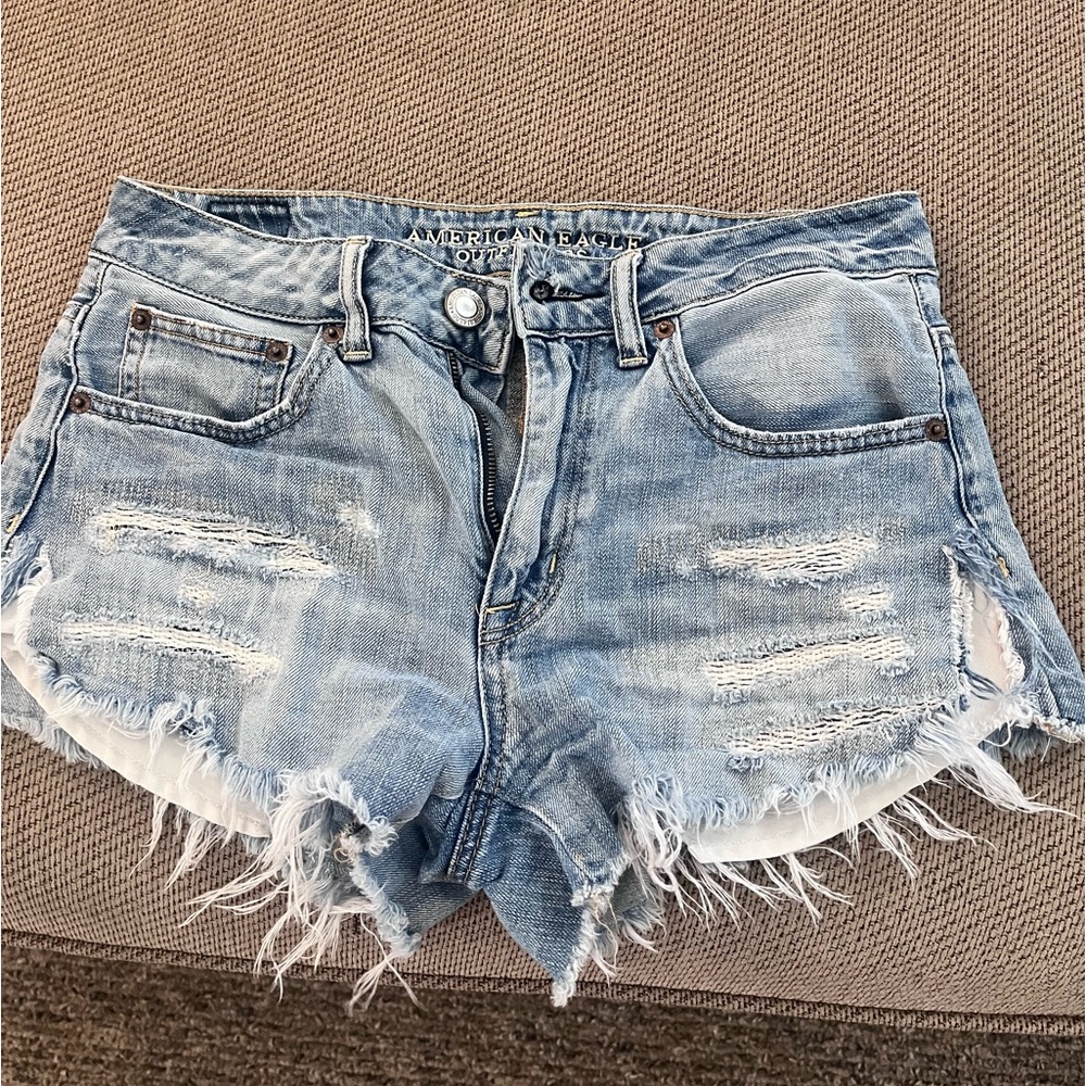Distressed denim/jean shorts